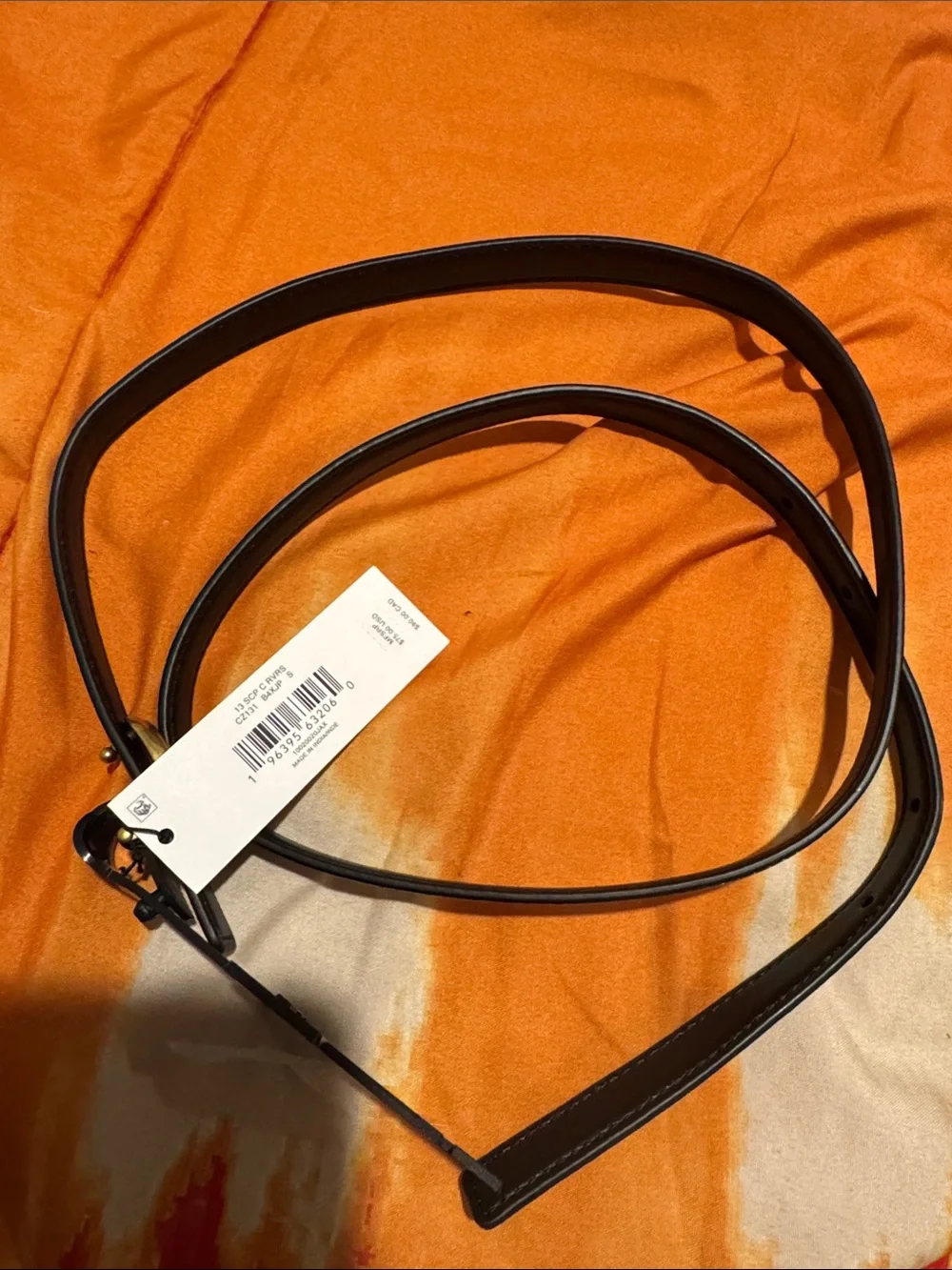 Coach Black Leather Key & Card Holder Strap with Gold Hardware